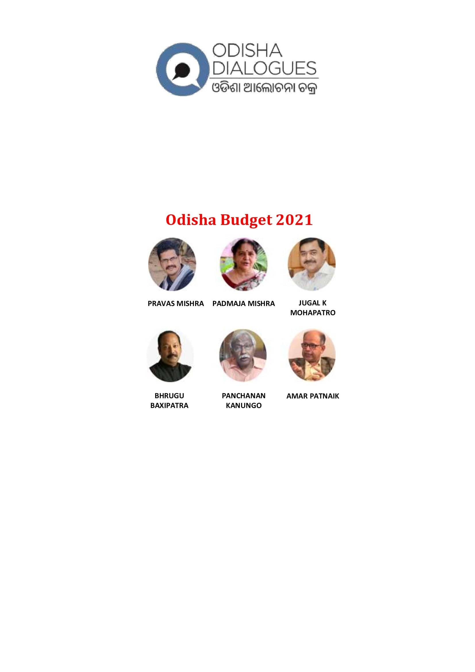 Post Pandemic Recovery And Odisha Budget 2021